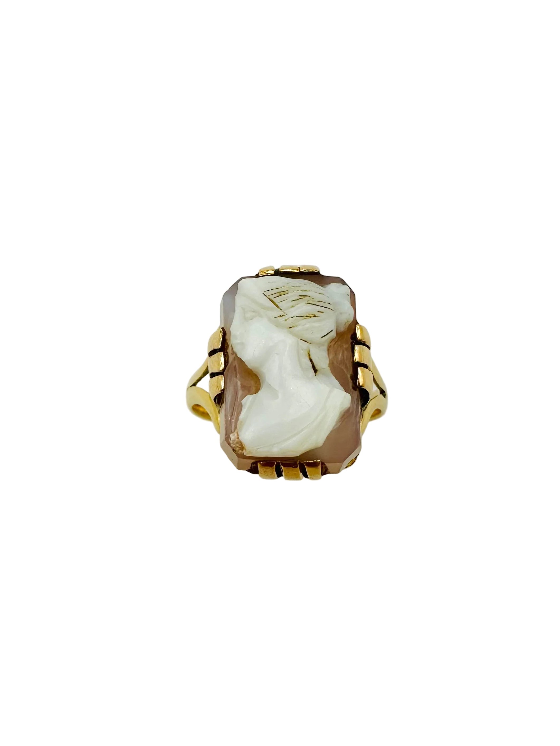 Rose gold and Carnelian Cameo Ring