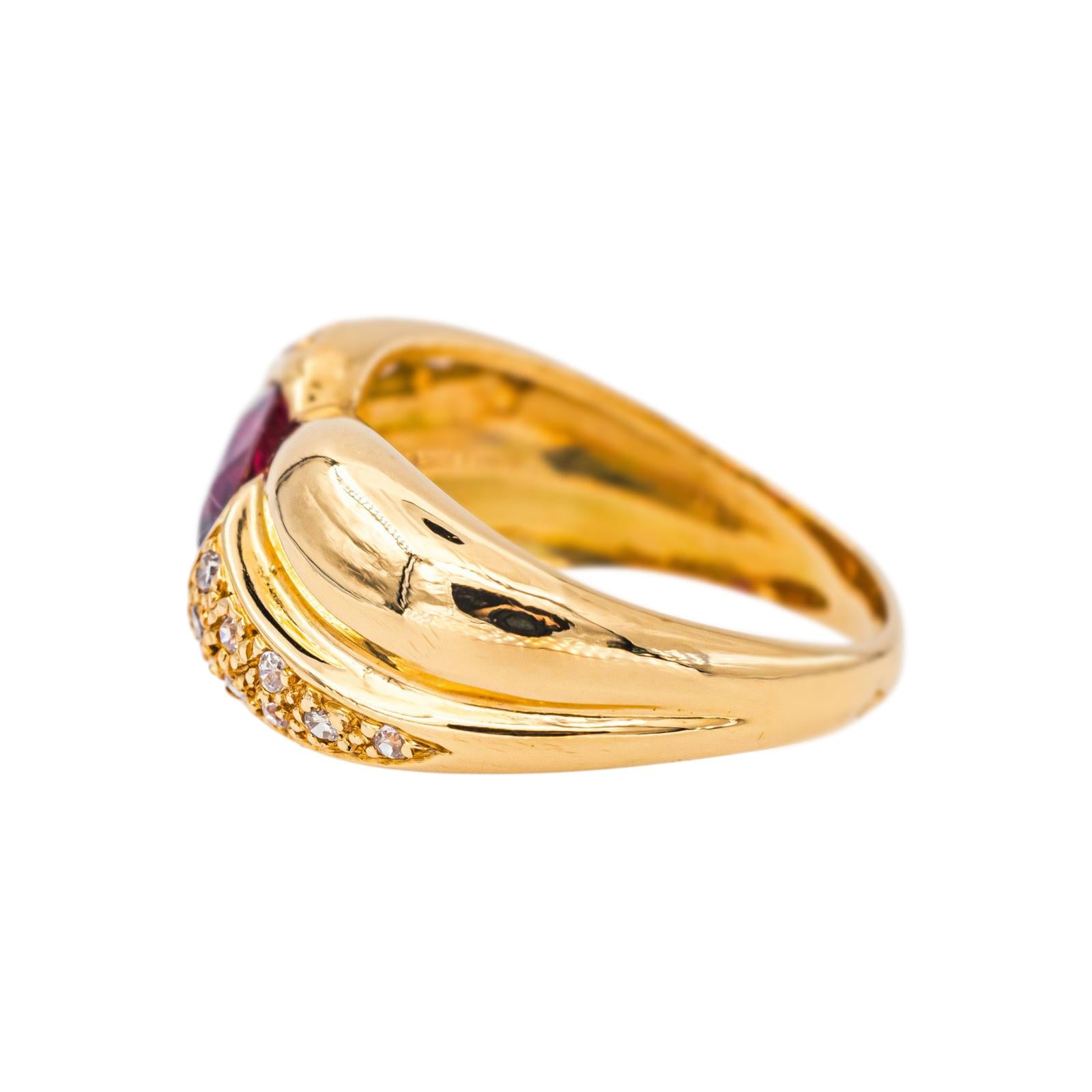 Bague Or jaune Rubis