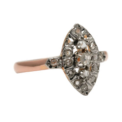 Marquise Ring in Yellow Gold and Diamonds