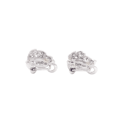 Boucles d'oreilles feuilles deux tons d'or et diamants.