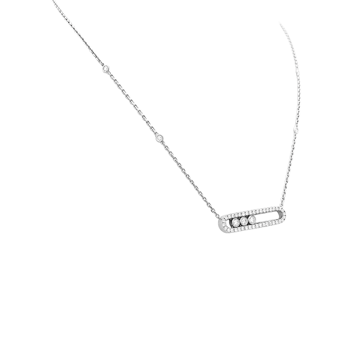 MESSIKA "Move Classique Pave" Pendant Necklace in white gold and diamonds