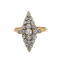 Marquise Ring in Yellow Gold and Diamonds