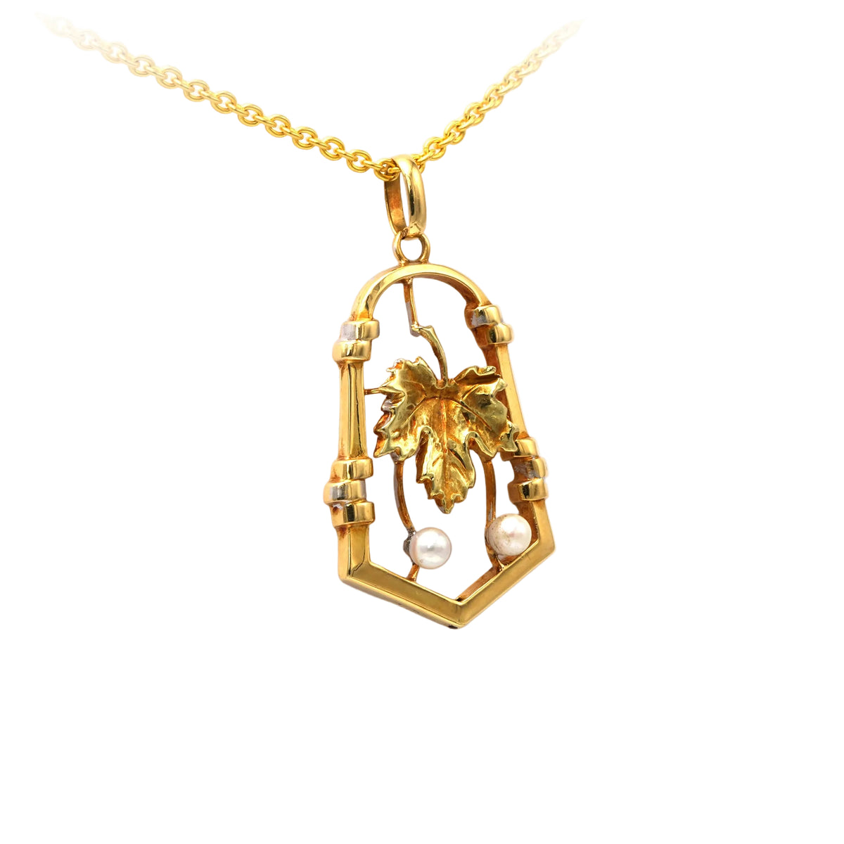 Yellow Gold and Pearl Pendant
