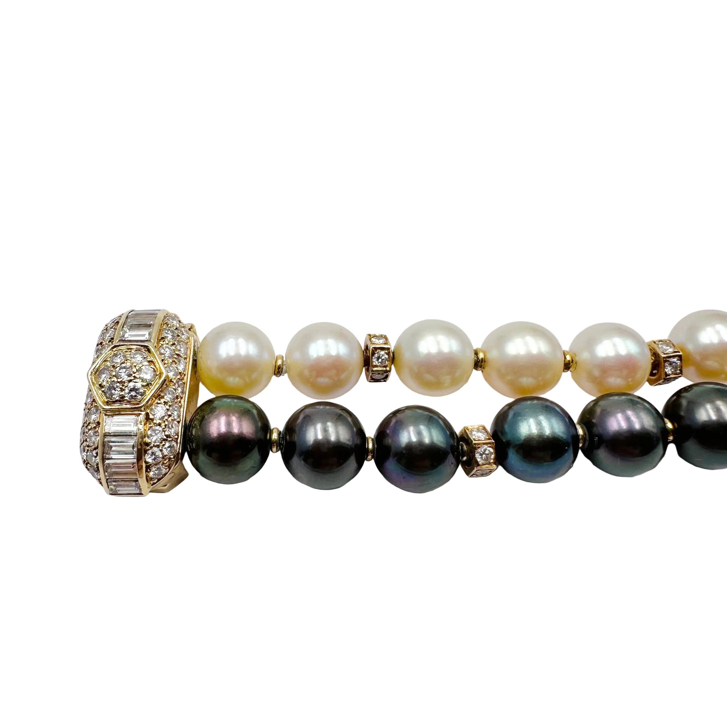 BOUCHERON Bracelet in Yellow gold, Pearls and Diamonds