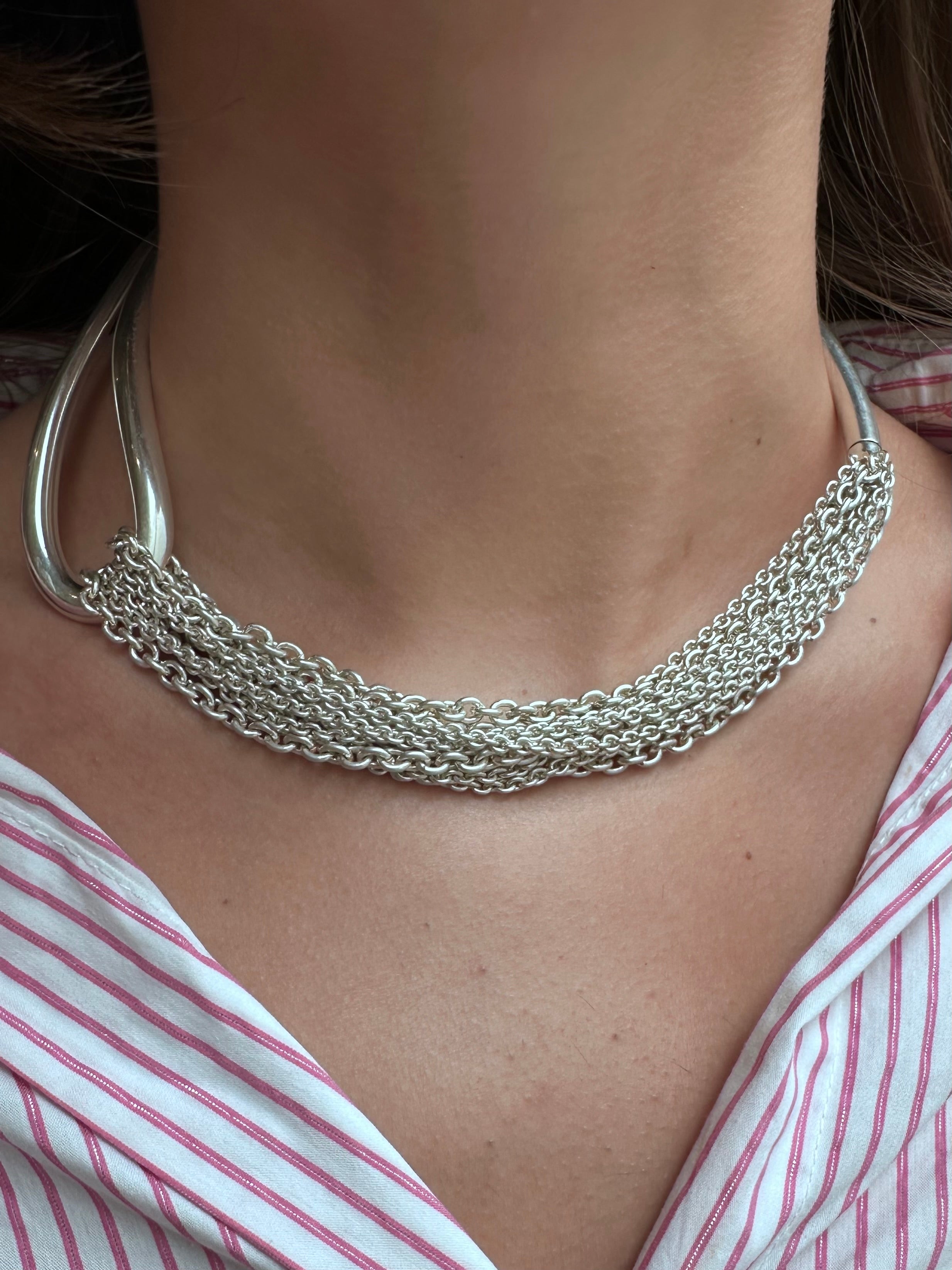 HERMÈS "Licol" Necklace in Silver
