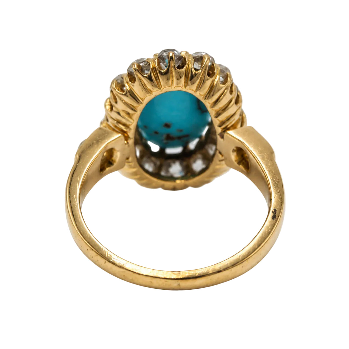 Marguerite Ring in Yellow Gold, Turquoise, and Diamonds