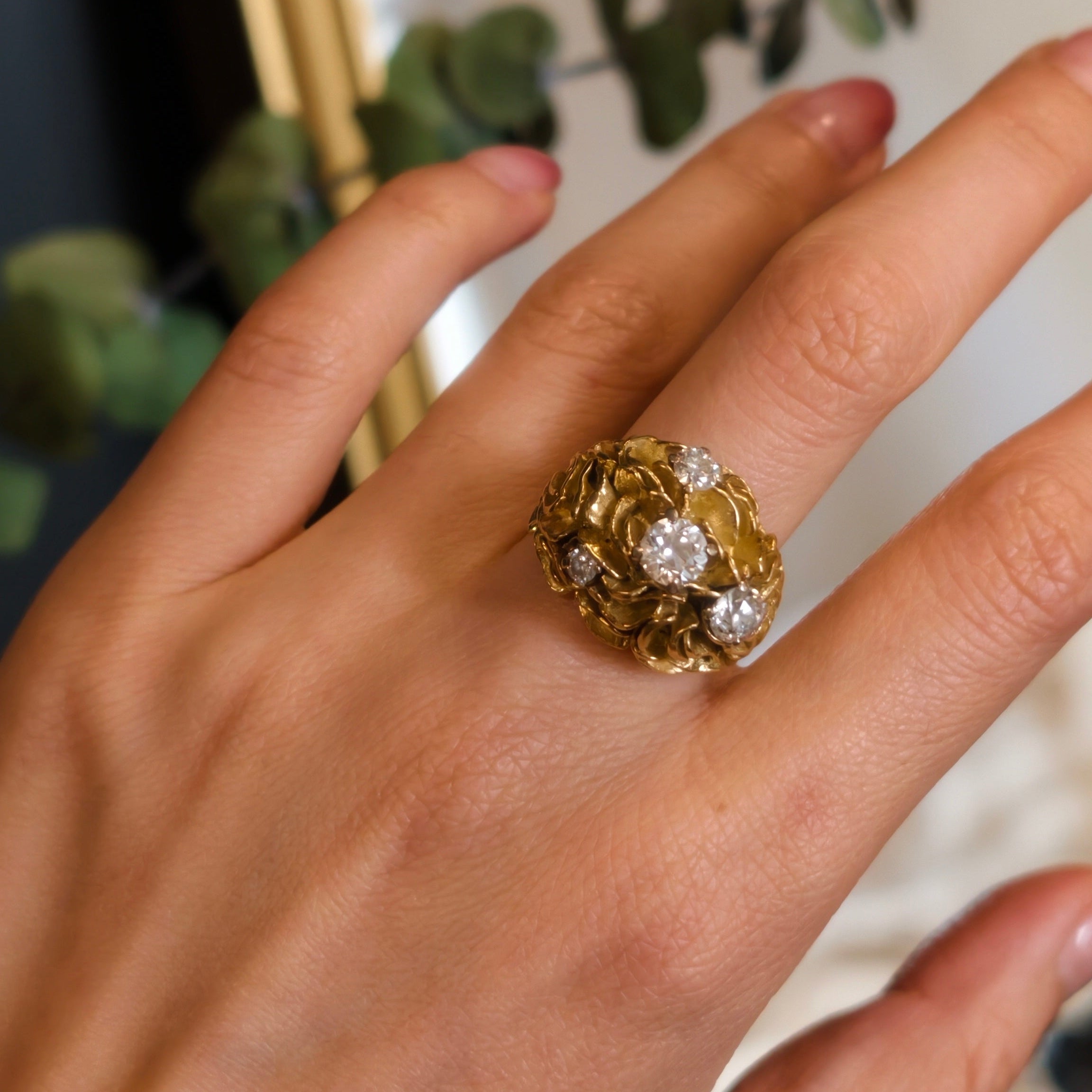 Yellow Gold and Diamond Cocktail Ring