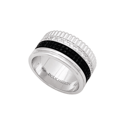 Bague Boucheron, "Quatre Black Edition Large", or blanc, PVD et diamants.