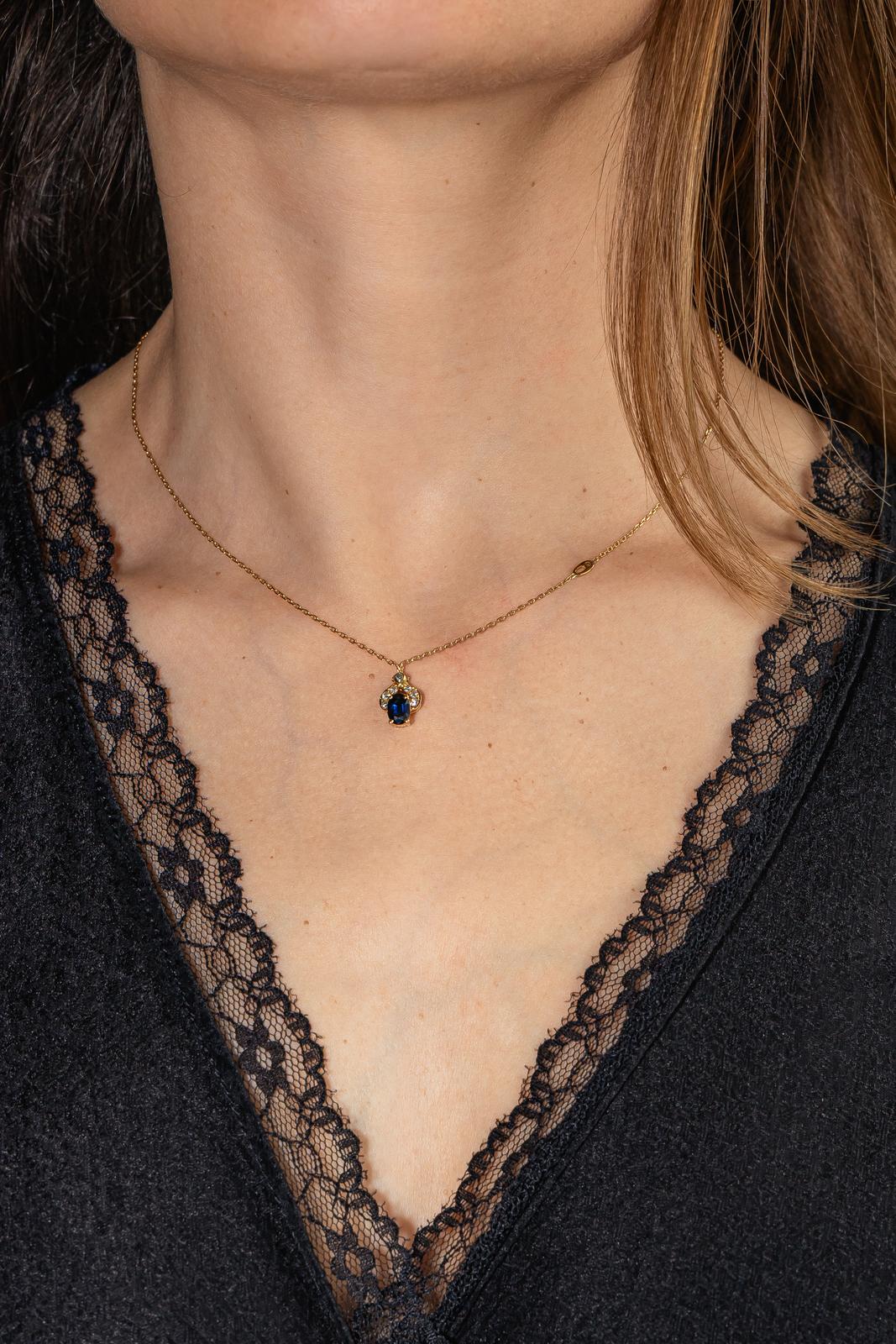 Necklace Yellow gold Sapphire