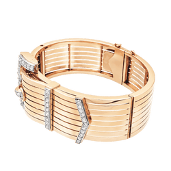 Bracelet Ceinture en or rose, platine et diamants