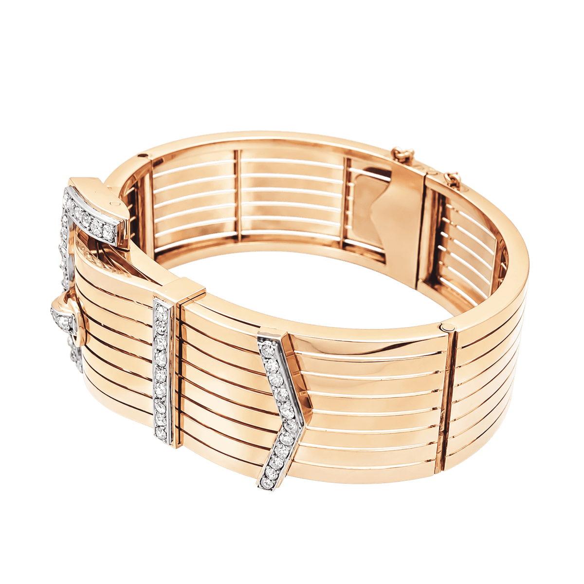 Bracelet Ceinture en or rose, platine et diamants