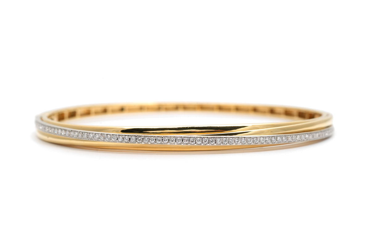 Bracelet Jonc en or jaune et diamants