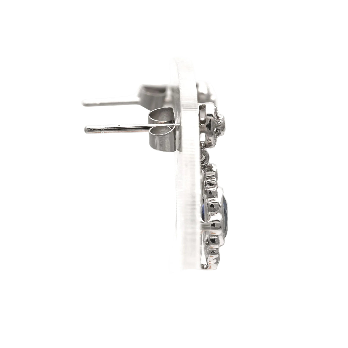 White Gold Earrings with Sapphires and Diamonds