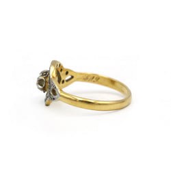 Yellow gold, Platinum, and Diamond ring