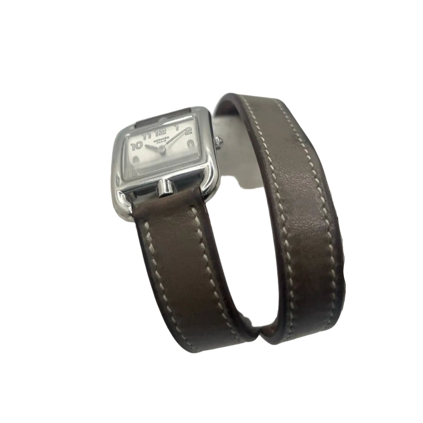 HERMÈS "Cape Cod" PM Watch in Steel and Leather