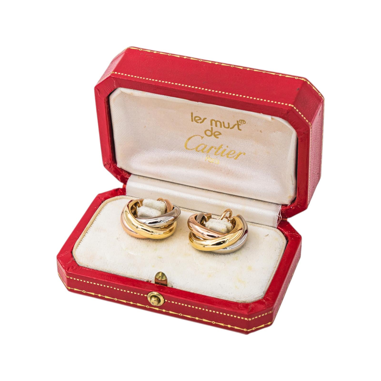 Cartier Boucles d'oreilles Créoles Trinity  Or jaune