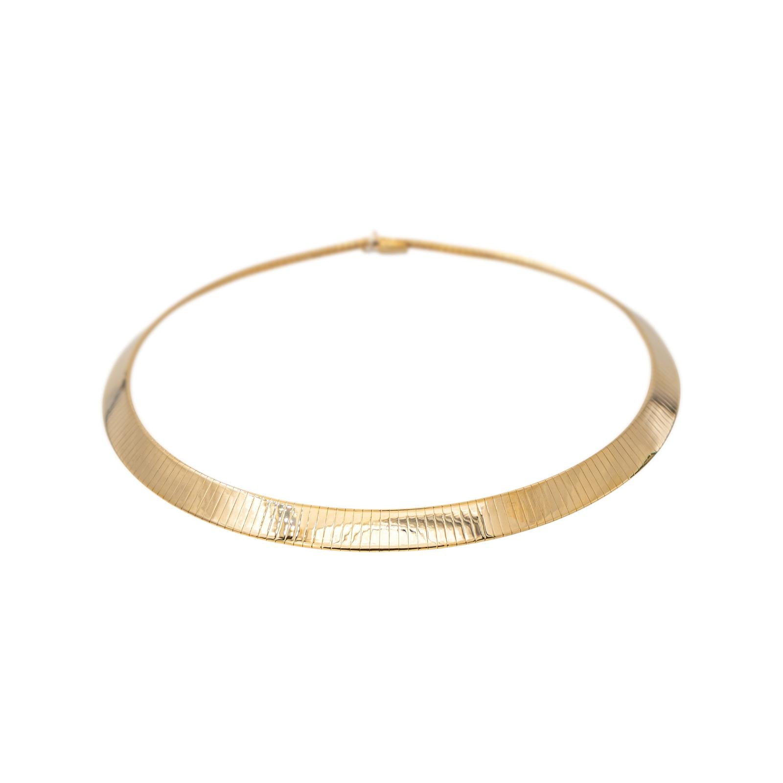 Yellow Gold Omega Link Necklace