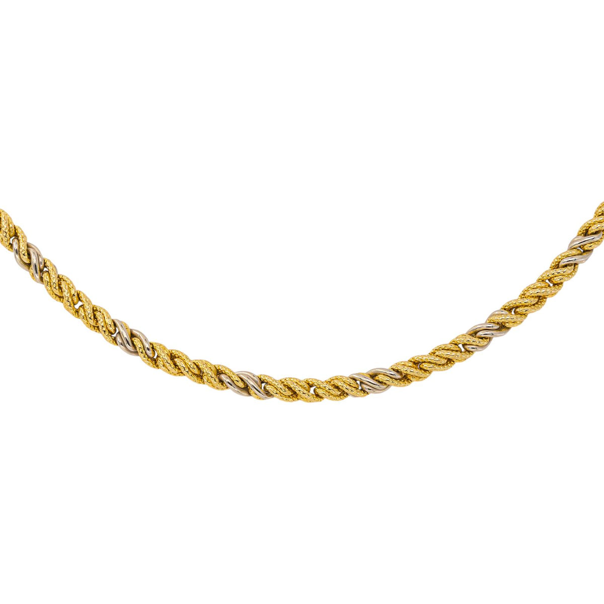 Yellow Gold Twisted Link Necklace