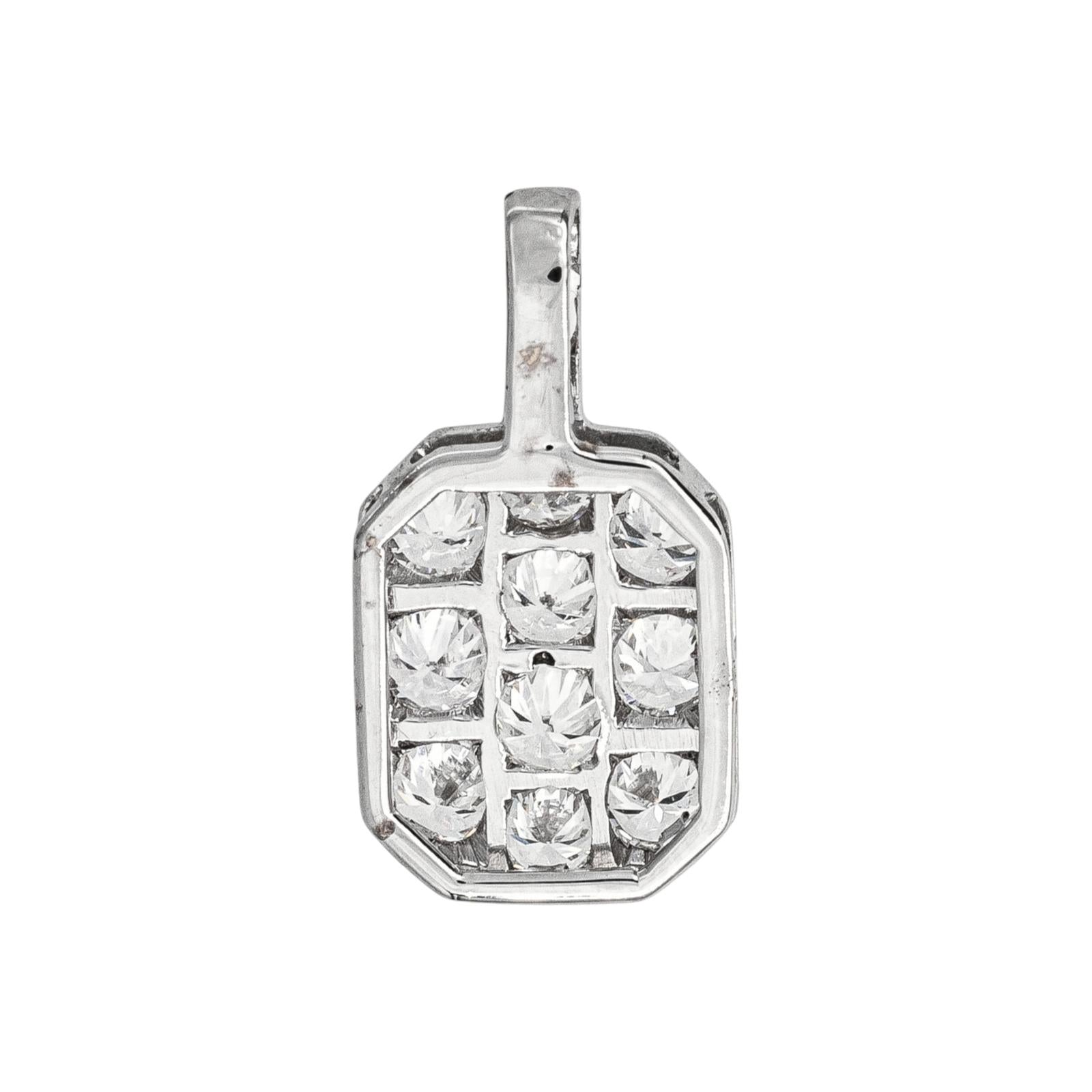 Pendentif  Or blanc  Diamant