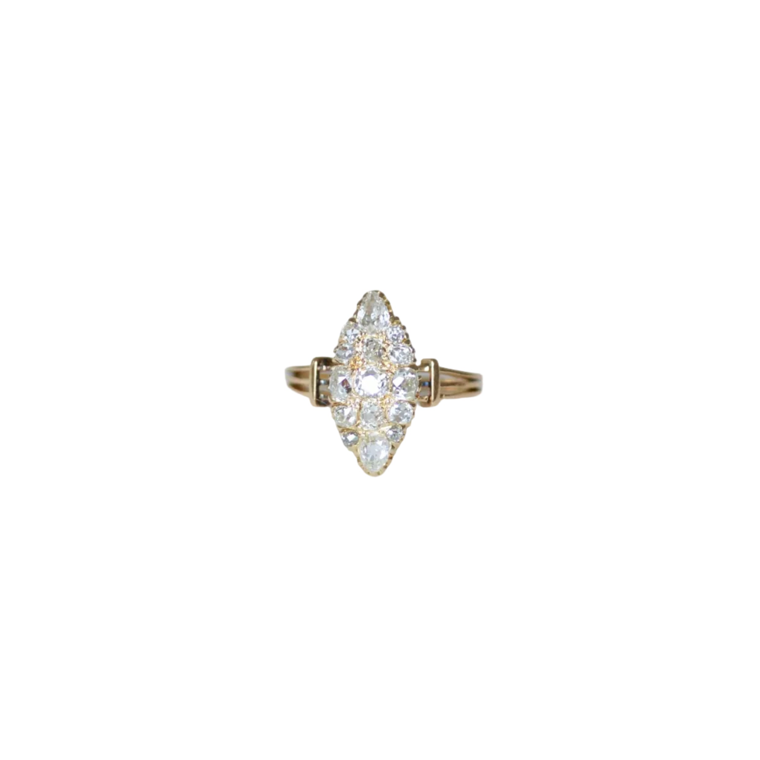 Ring Marquise in rose gold and diamonds