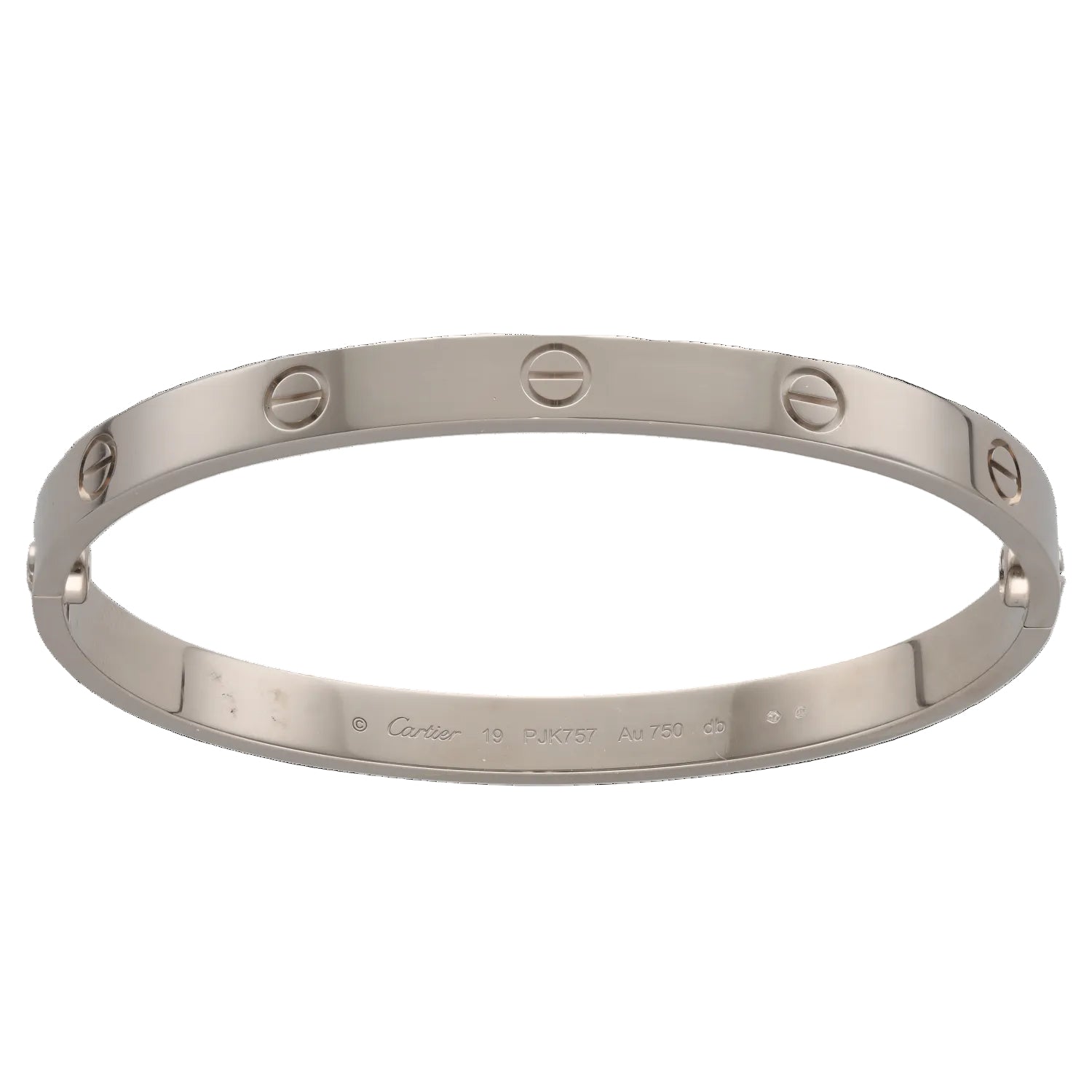 CARTIER "Love" White Gold Bangle Bracelet