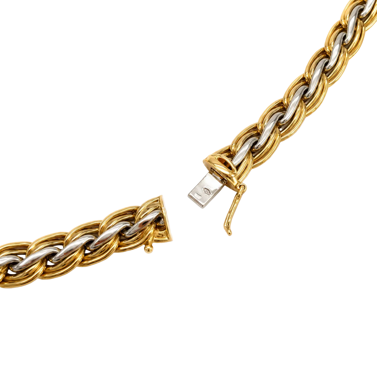 White Gold and Yellow Gold Link Necklace