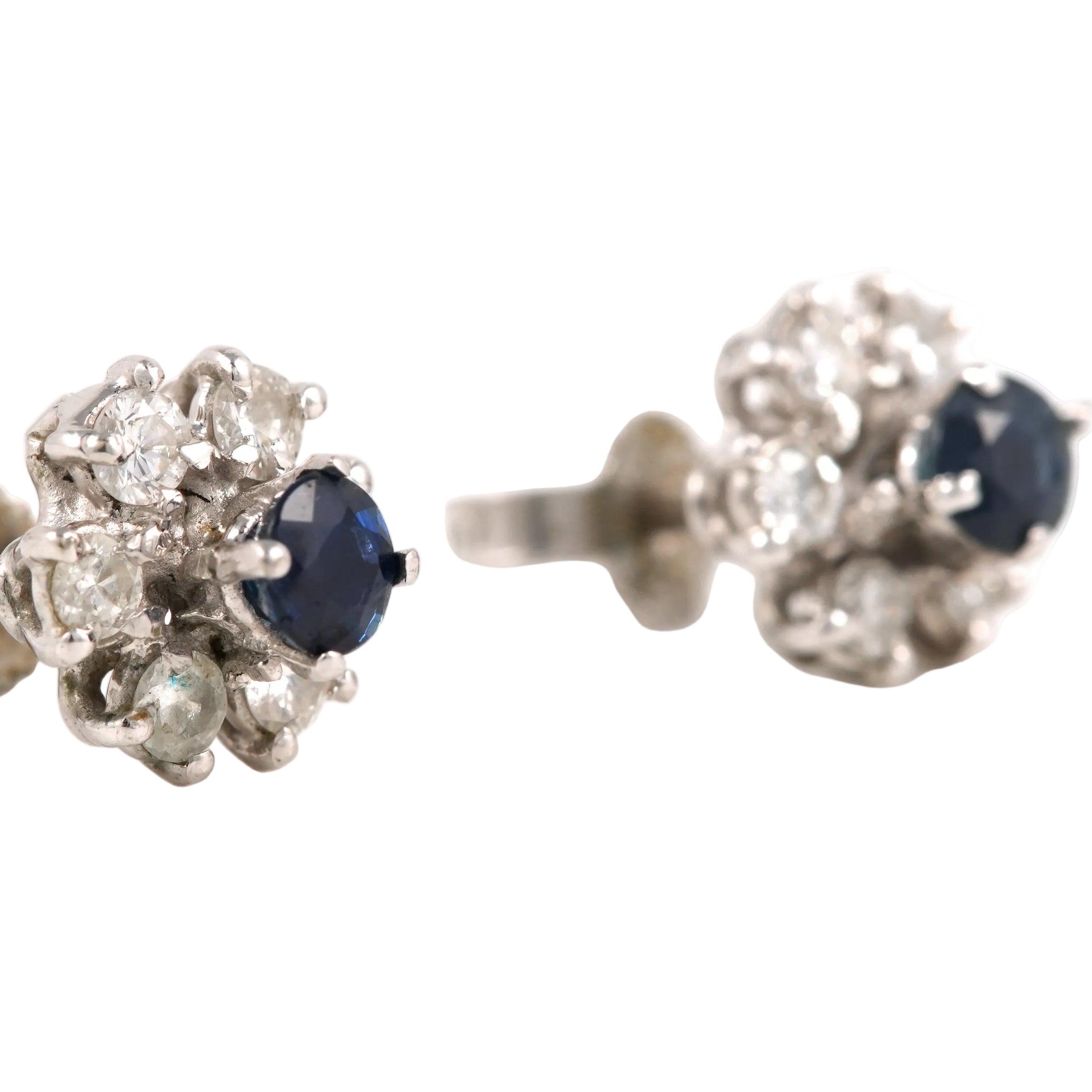 White Gold Earrings with Sapphires and Diamonds