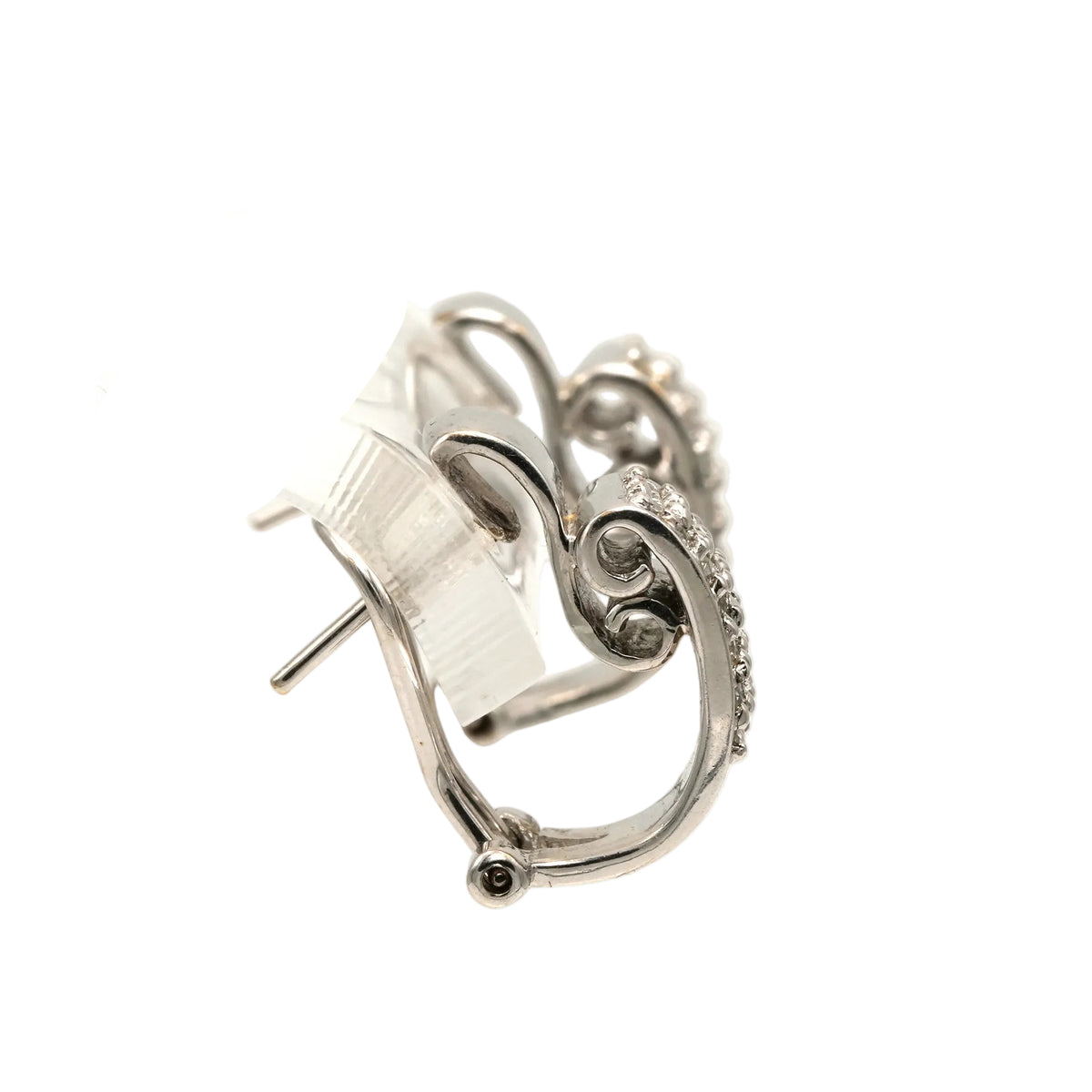 White Gold and Diamond Clip-On Earrings