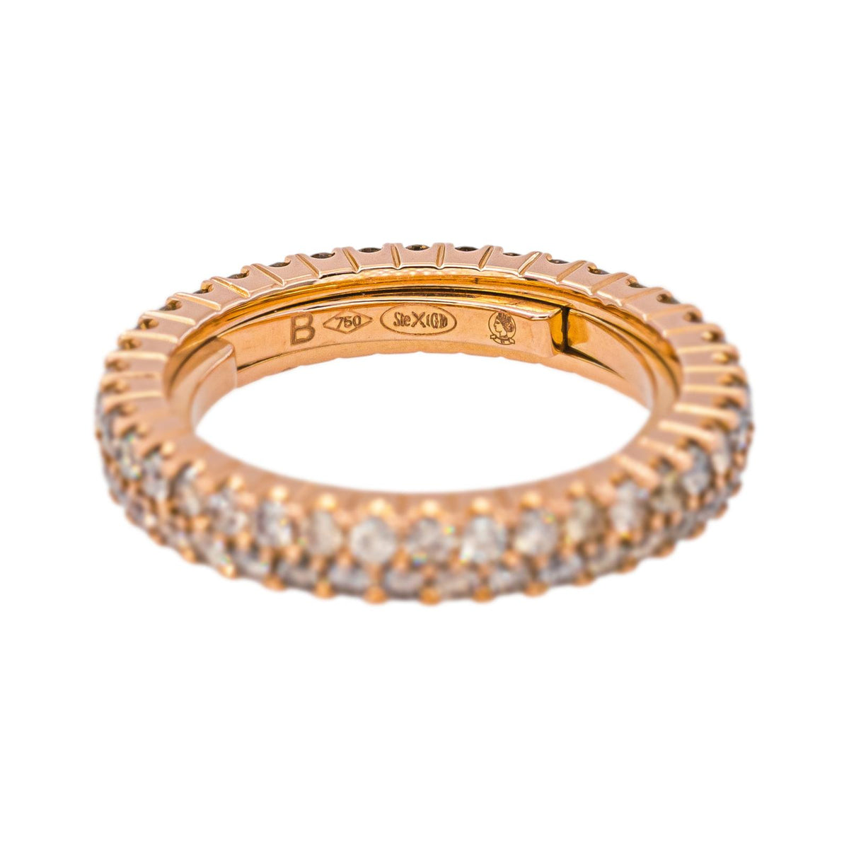 American-Style Rose Gold Diamond Wedding Band