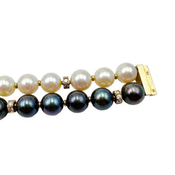 BOUCHERON Bracelet in Yellow gold, Pearls and Diamonds