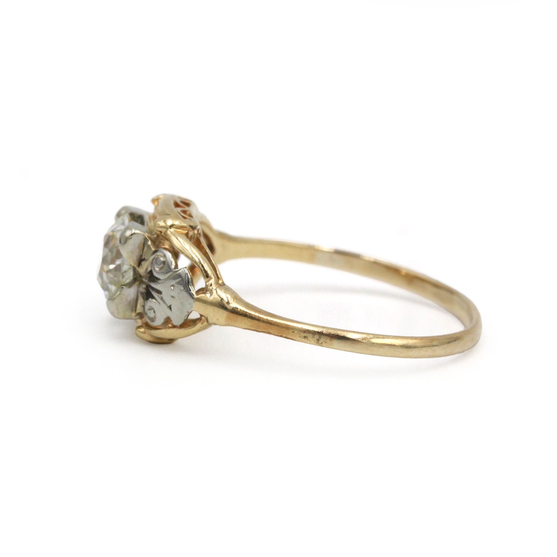 Colored Gold and Diamond Solitaire Ring