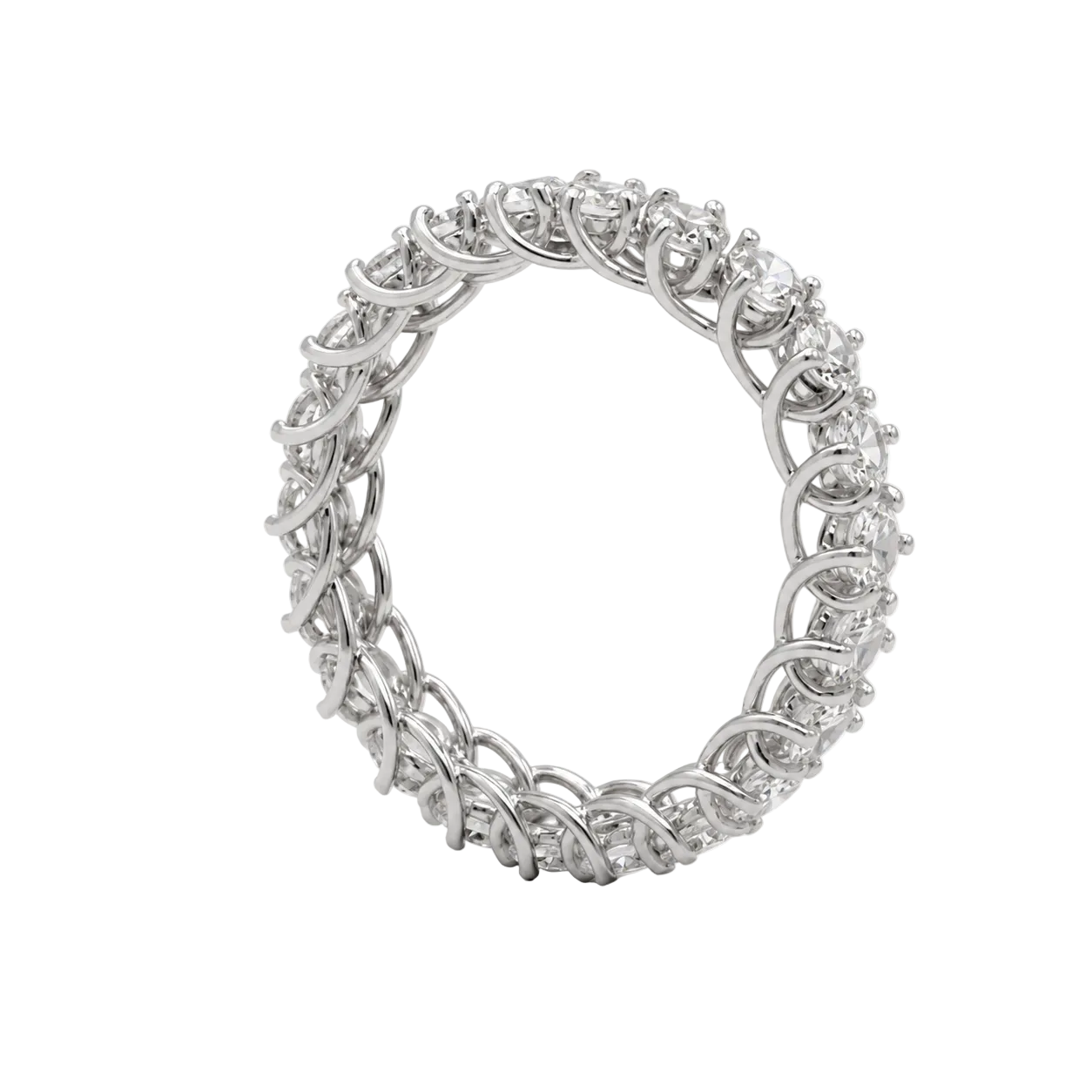 White Gold and Diamond Wedding Band