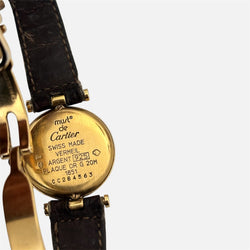 Montre CARTIER Must ronde en vermeil et cuir