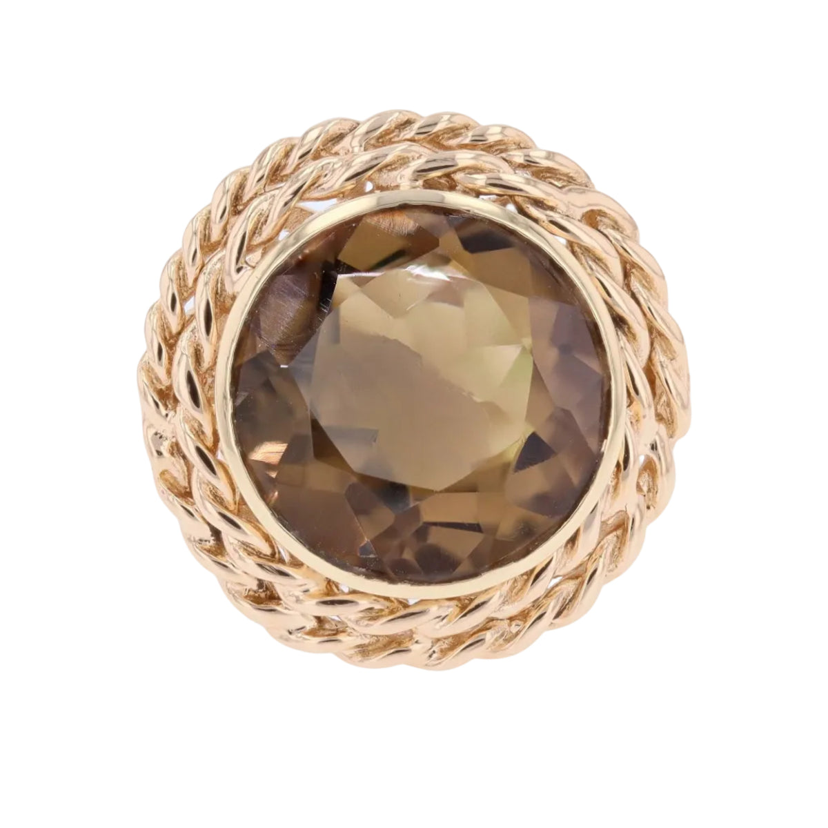 Yellow Gold and Quartz Cocktail Ring