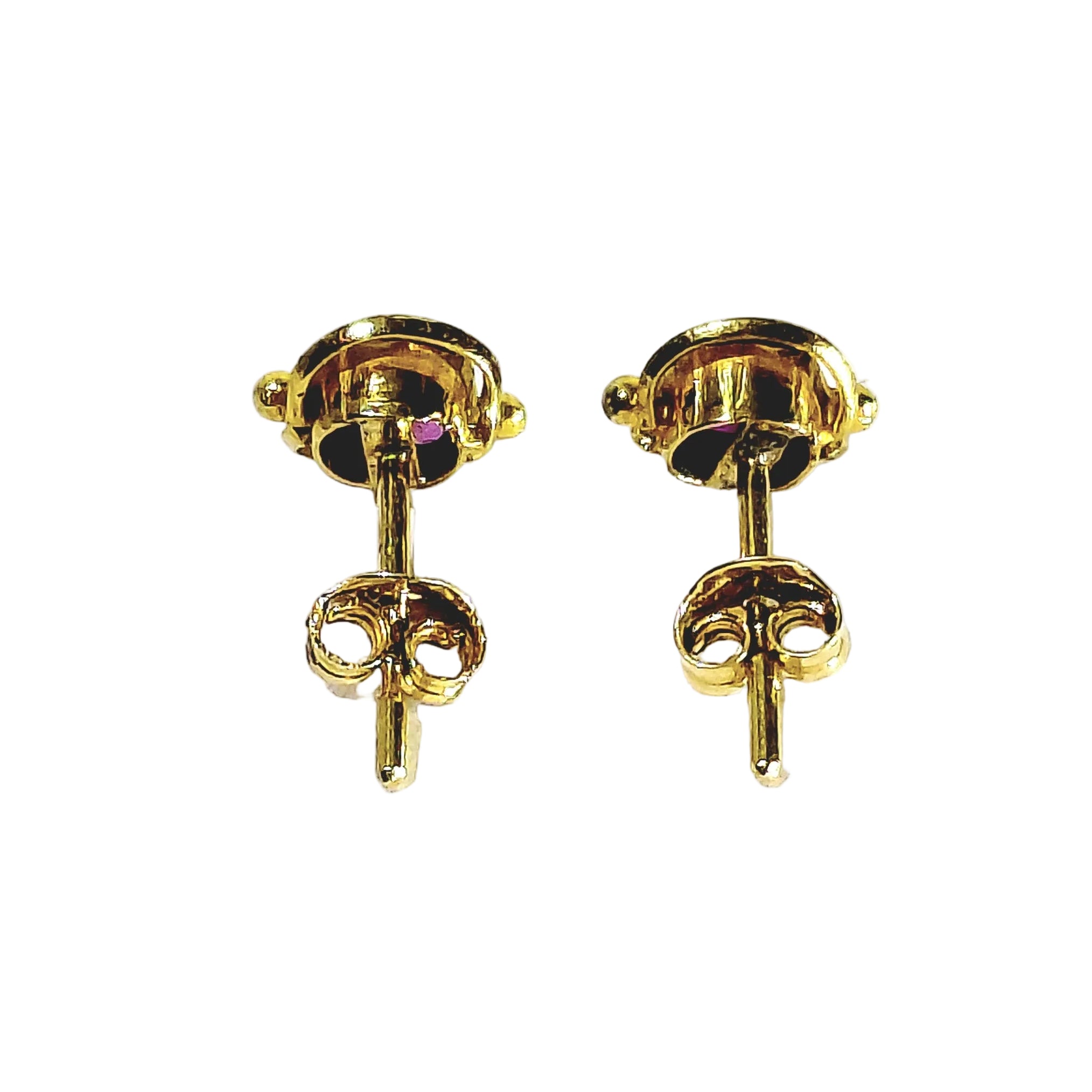 Yellow Gold and Ruby Stud Earrings
