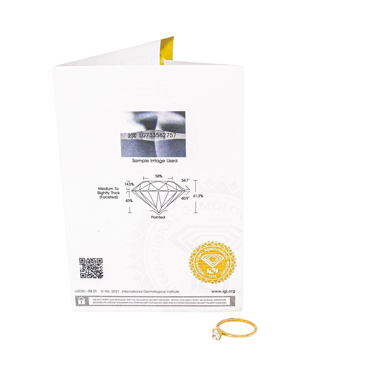 Bague Solitaire Or jaune  Diamant