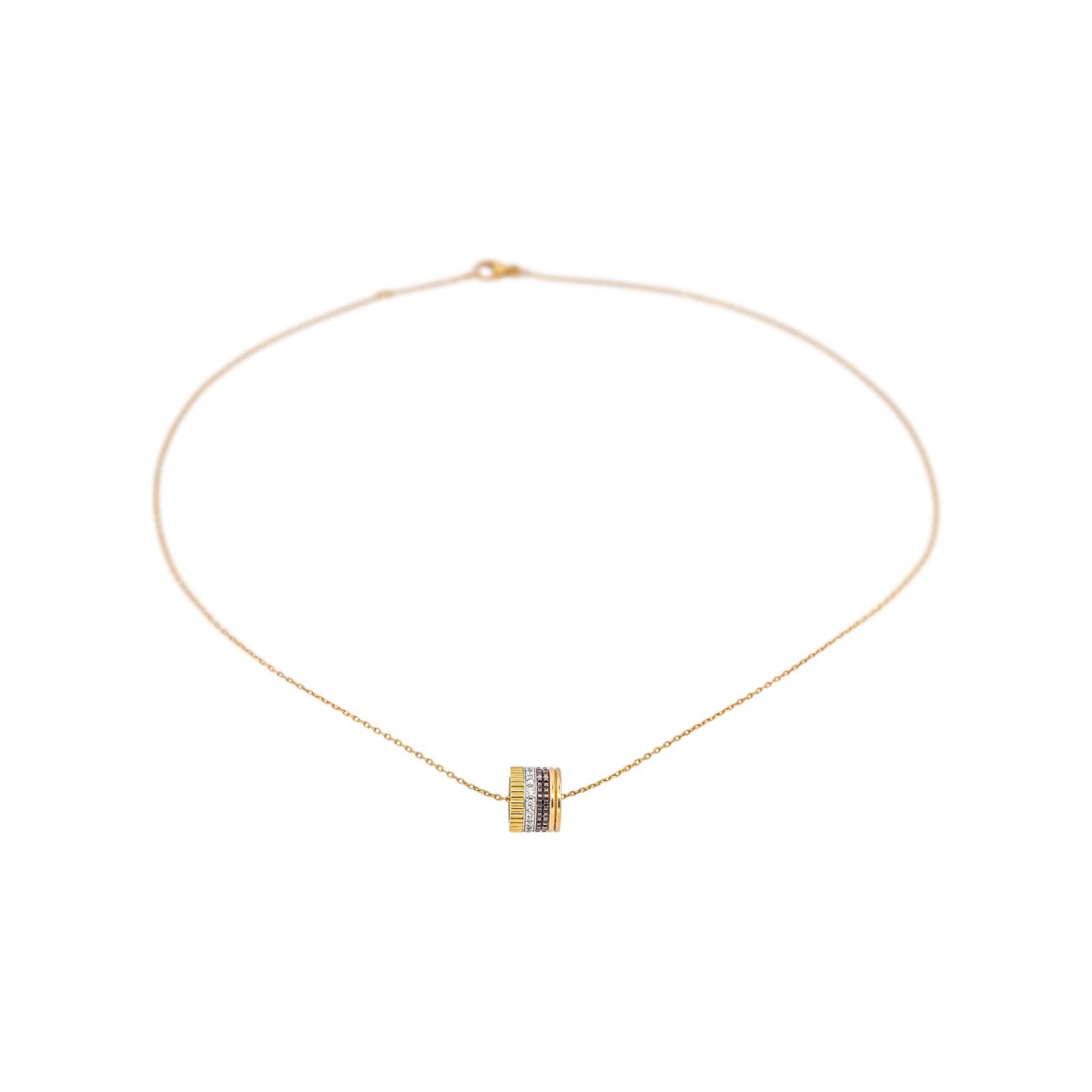 Boucheron Necklace Four Yellow gold Diamonds