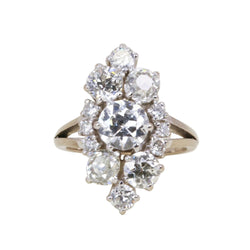 Marquise Ring in White Gold and Diamonds