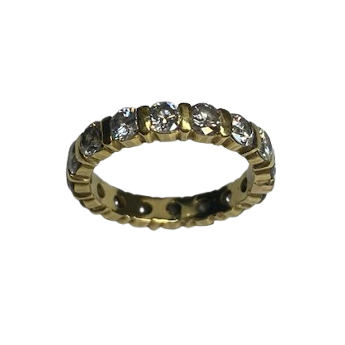 Yellow Gold and Diamond Wedding Band
