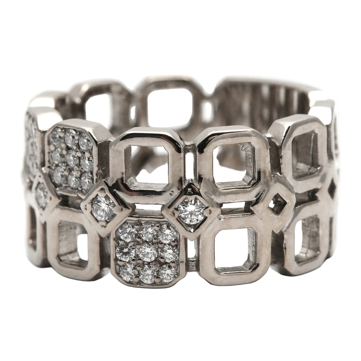 White Gold and Diamond Band Ring