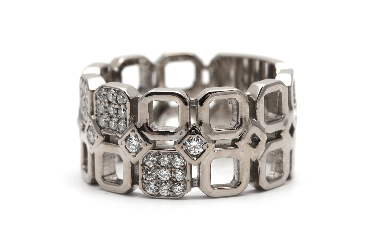 White Gold and Diamond Band Ring