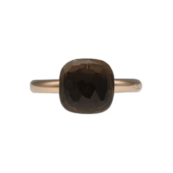 POMELLATO "Nudo" Solitaire Ring in white gold, rose gold, and quartz