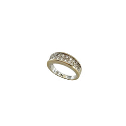 White Gold and Diamond Bangle Ring