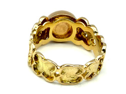 VAN CLEEF & ARPELS. Vintage ring in 18K yellow gold, Onyx, and Diamonds