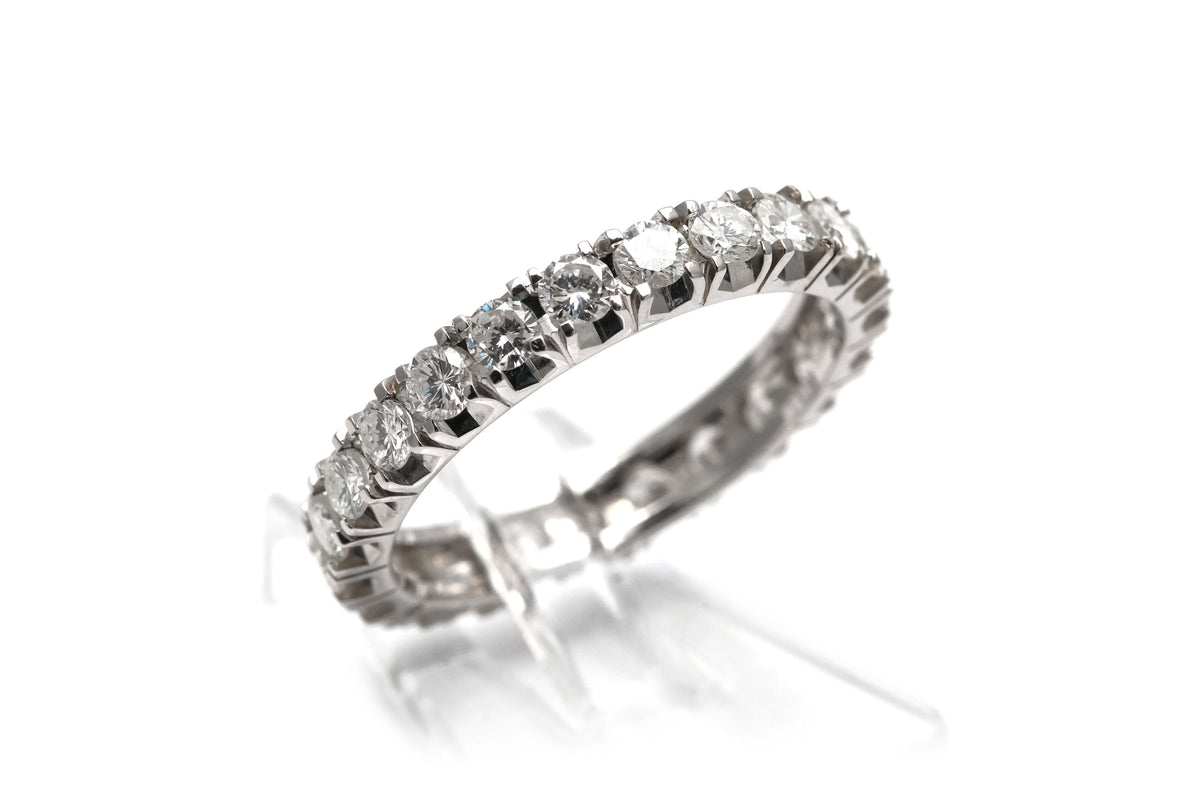 White Gold and Diamond Wedding Band