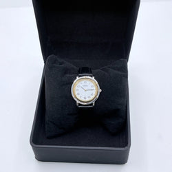 HERMÈS "Clipper" Watch in yellow gold, stainless steel, and leather