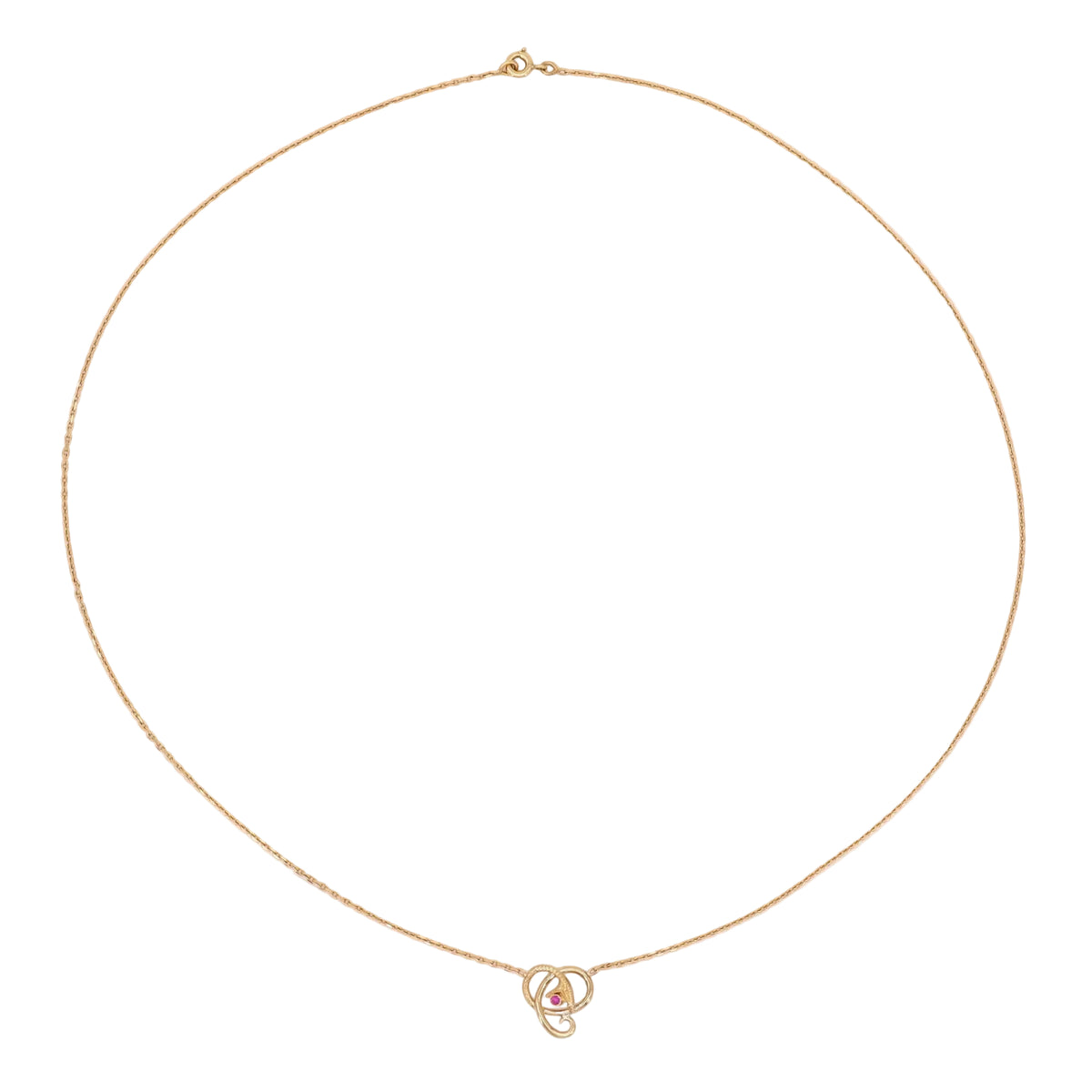 Yellow Gold and Ruby Pendant Necklace