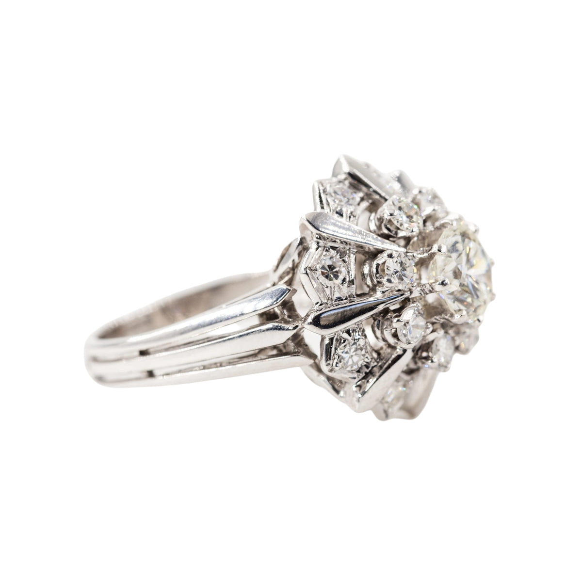 Entourage Ring in white gold, platinum, and diamonds