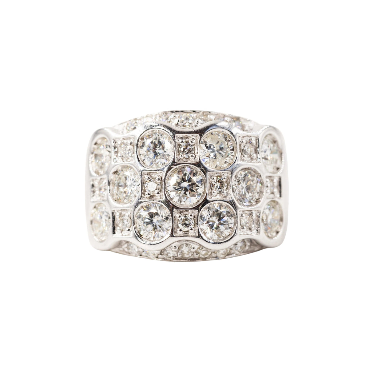 Bague Bandeau en or blanc et diamants