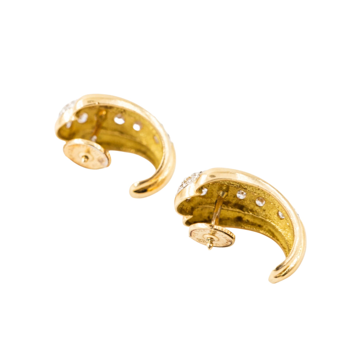 Boucles d'oreilles en or blanc, or jaune et diamants